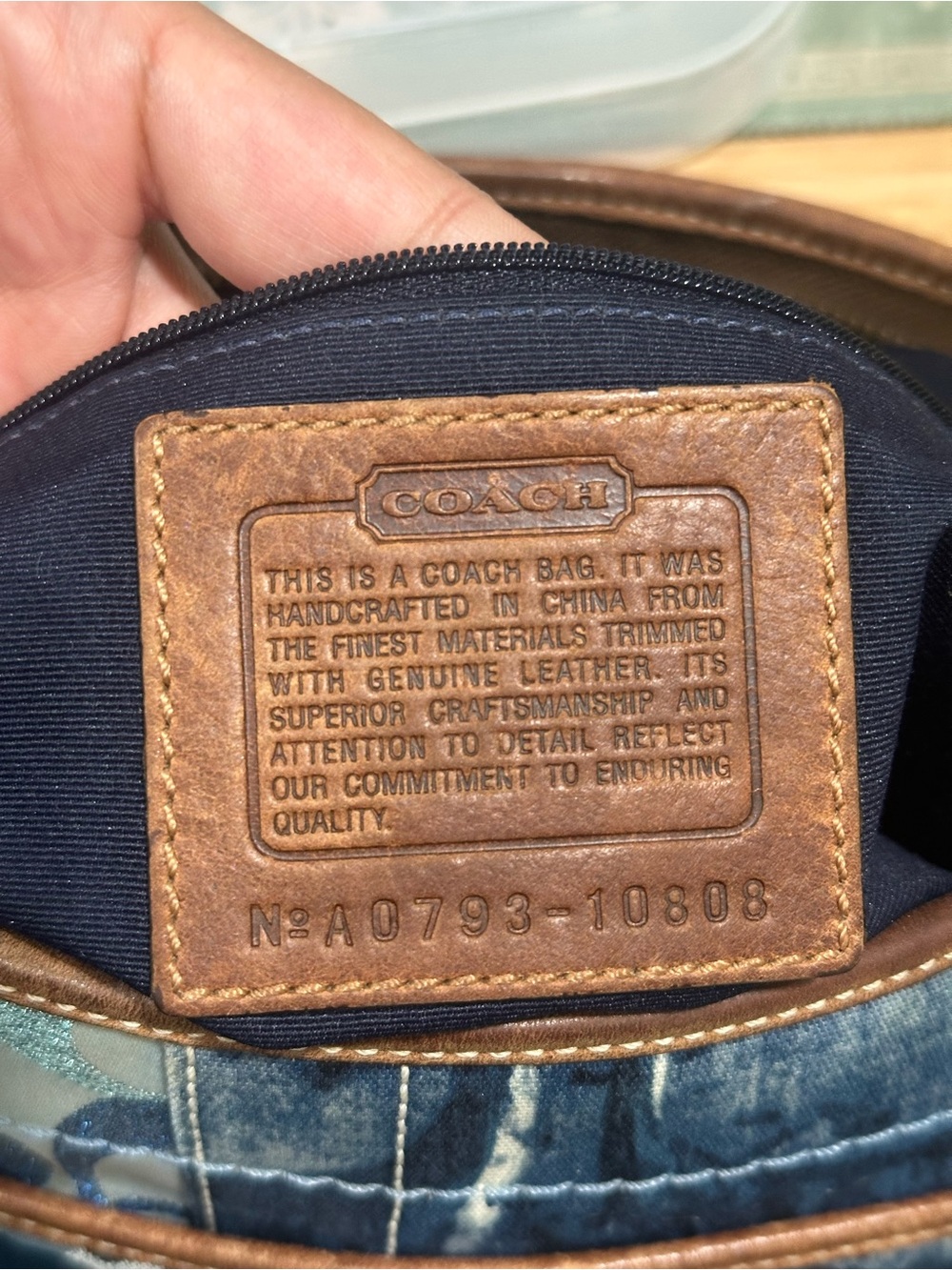 Coach Patchwork Denim and Leather Hobo Bag - Blue/Brown - Picture 8 of 9